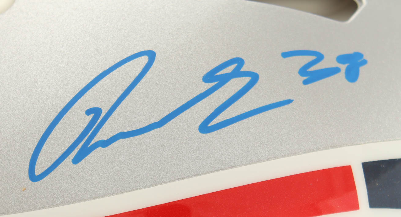 Rhamondre Stevenson Signed Patriots Full-Size Authentic On-Field Speed Helmet (JSA & NEP) at PristineAuction.com Rhamondre Stevenson Signed Patriots Full-Size Authentic On-Field Speed Helmet (JSA & NEP) at PristineAuction.com