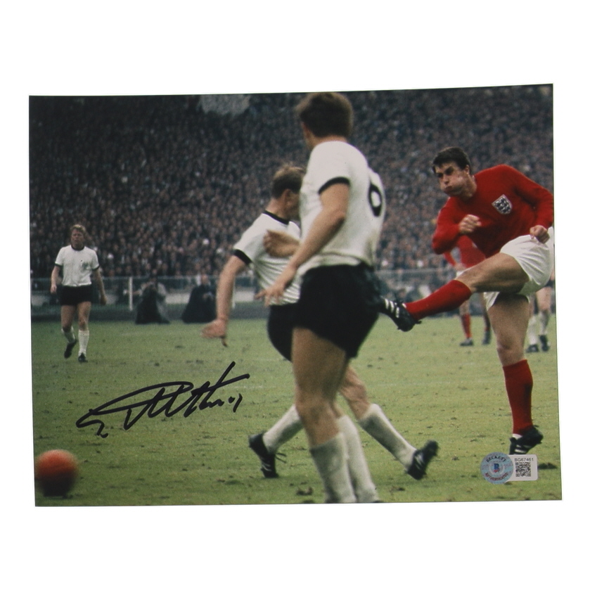 Sir Geoff Hurst Signed England 8x10 Photo (Beckett) at PristineAuction.com Sir Geoff Hurst Signed England 8x10 Photo (Beckett) at PristineAuction.com