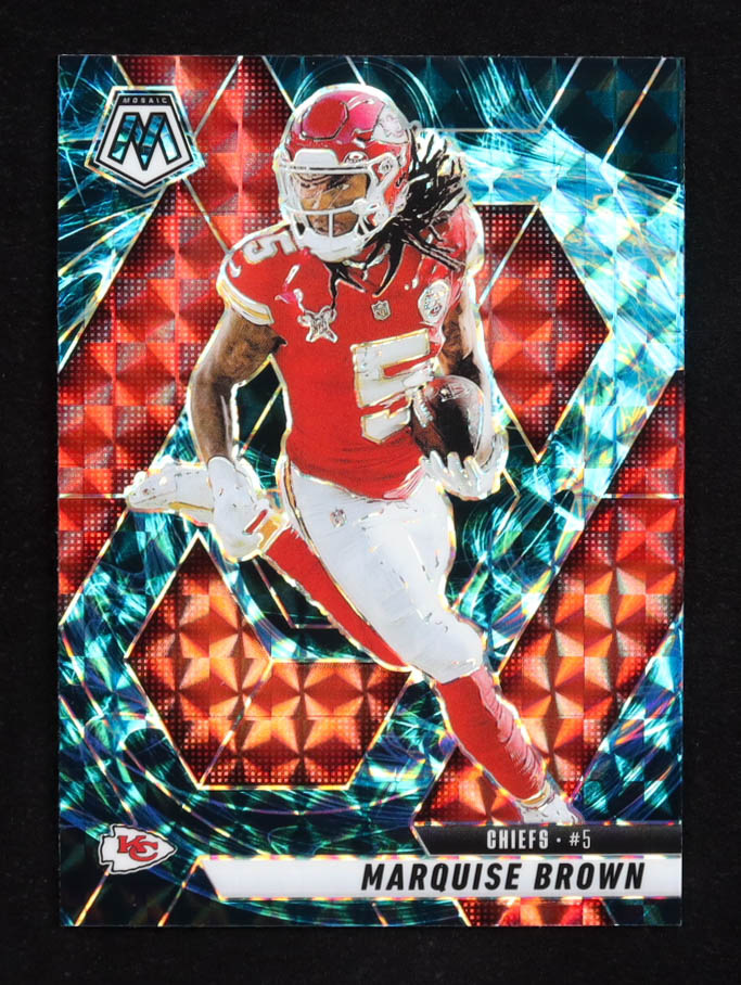 Marquise Brown 2025 Panini Mosaic Mosaic Reactive Blue #73 at PristineAuction.com Marquise Brown 2025 Panini Mosaic Mosaic Reactive Blue #73 at PristineAuction.com