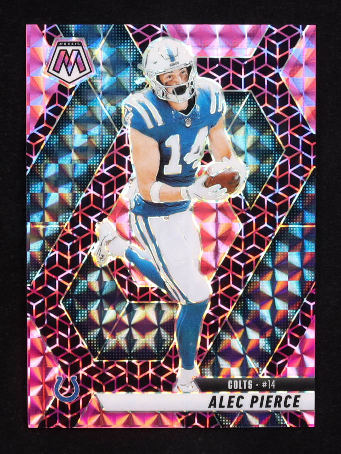 Alec Pierce 2025 Panini Mosaic Mosaic Pink Spectris FOTL #76 RC #2/13 at PristineAuction.com Alec Pierce 2025 Panini Mosaic Mosaic Pink Spectris FOTL #76 RC #2/13 at PristineAuction.com