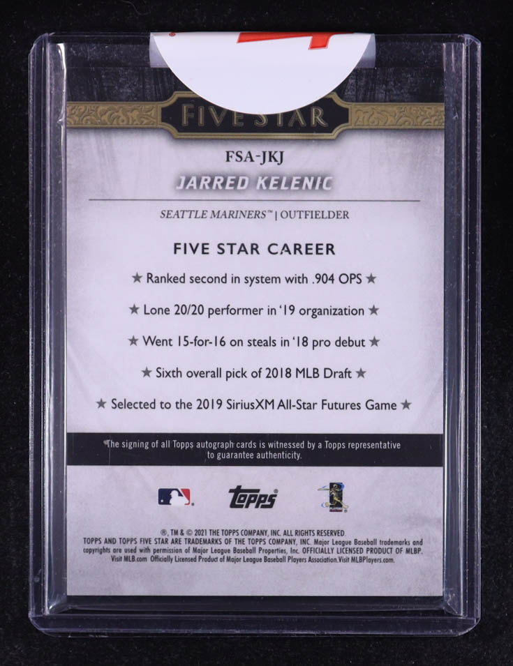 Jarred Kelenic 2021 Topps Five Star Auto #FSA-JKJ RC at PristineAuction.com Jarred Kelenic 2021 Topps Five Star Auto #FSA-JKJ RC at PristineAuction.com