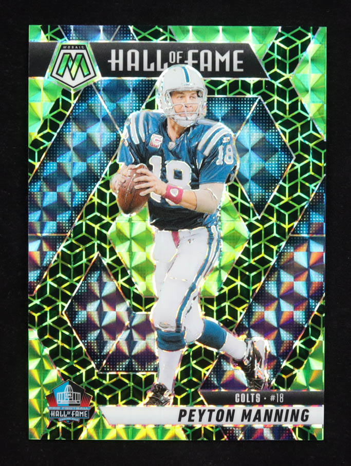 Peyton Manning 2025 Panini Mosaic Mosaic Green Spectris HOF #296 #11/13 at PristineAuction.com Peyton Manning 2025 Panini Mosaic Mosaic Green Spectris HOF #296 #11/13 at PristineAuction.com