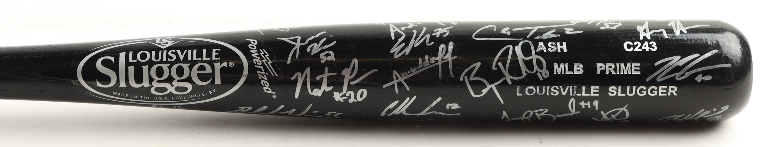 2018 Surprise Saguaros Louisville Slugger Powerized Baseball Bat Team-Signed By (33) With Vladimir Guerrero Jr., Bryan Reynolds, Cavan Biggio, Tommy Edman (Beckett) at PristineAuction.com 2018 Surprise Saguaros Louisville Slugger Powerized Baseball Bat Team-Signed By (33) With Vladimir Guerrero Jr., Bryan Reynolds, Cavan Biggio, Tommy Edman (Beckett) at PristineAuction.com
