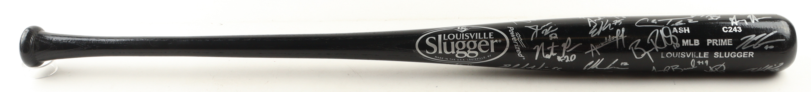 2018 Surprise Saguaros Louisville Slugger Powerized Baseball Bat Team-Signed By (33) With Vladimir Guerrero Jr., Bryan Reynolds, Cavan Biggio, Tommy Edman (Beckett) at PristineAuction.com 2018 Surprise Saguaros Louisville Slugger Powerized Baseball Bat Team-Signed By (33) With Vladimir Guerrero Jr., Bryan Reynolds, Cavan Biggio, Tommy Edman (Beckett) at PristineAuction.com