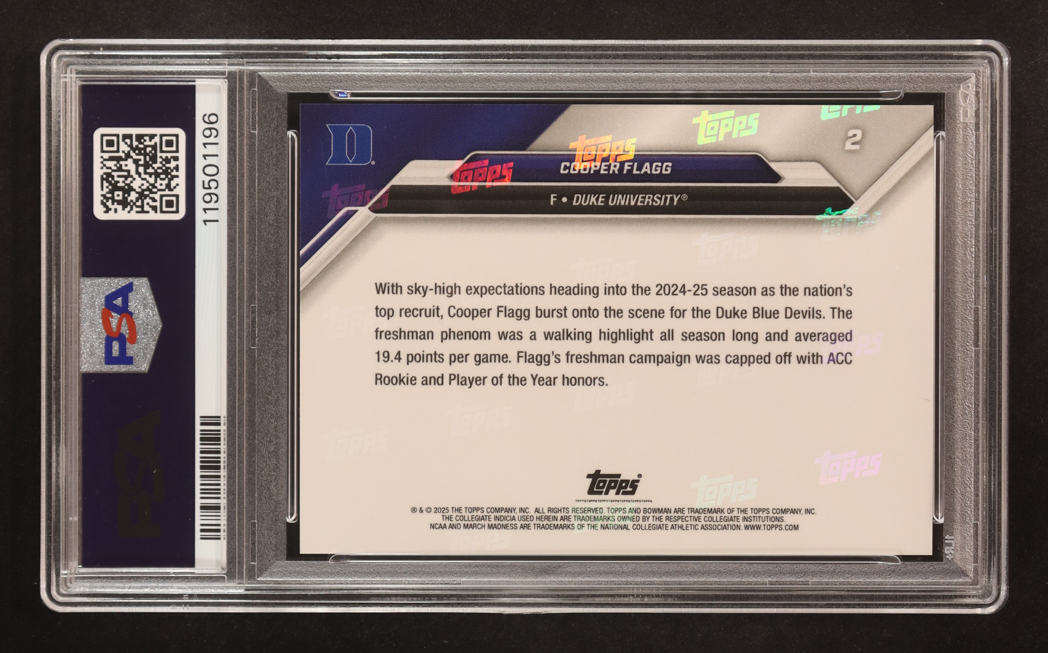 Cooper Flagg 2025 Bowman University Now March Madness #2 (PSA 10) at PristineAuction.com Cooper Flagg 2025 Bowman University Now March Madness #2 (PSA 10) at PristineAuction.com