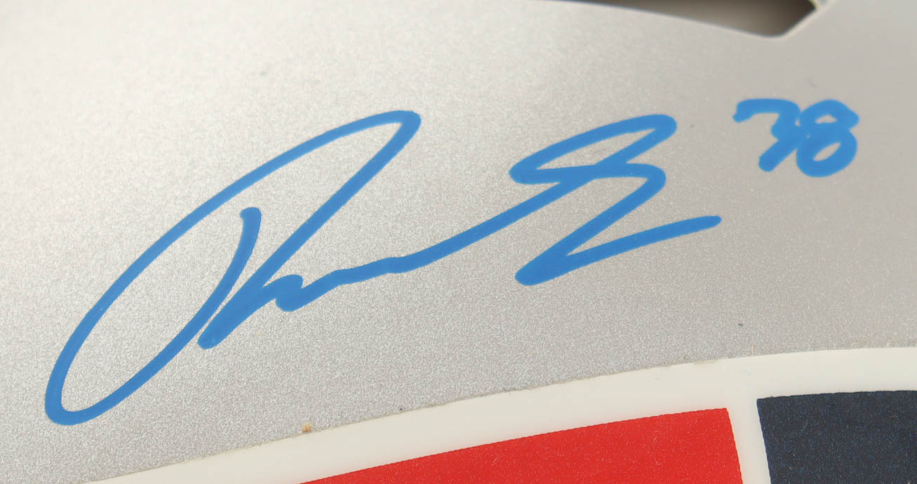 Rhamondre Stevenson Signed Patriots Full-Size Speed Helmet (JSA) at PristineAuction.com Rhamondre Stevenson Signed Patriots Full-Size Speed Helmet (JSA) at PristineAuction.com