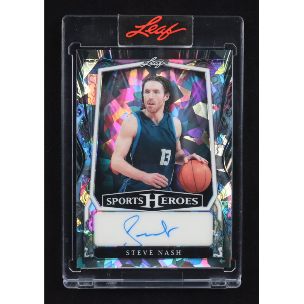 Steve Nash 2025 Leaf Sport Heroes Silver Crystals Auto #BA-SN1 #8/35 at PristineAuction.com