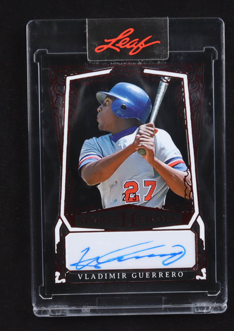 Vladimir Guerrero 2025 Leaf Sport Heroes Acetate Red Auto #BA-VG1 at PristineAuction.com Vladimir Guerrero 2025 Leaf Sport Heroes Acetate Red Auto #BA-VG1 at PristineAuction.com