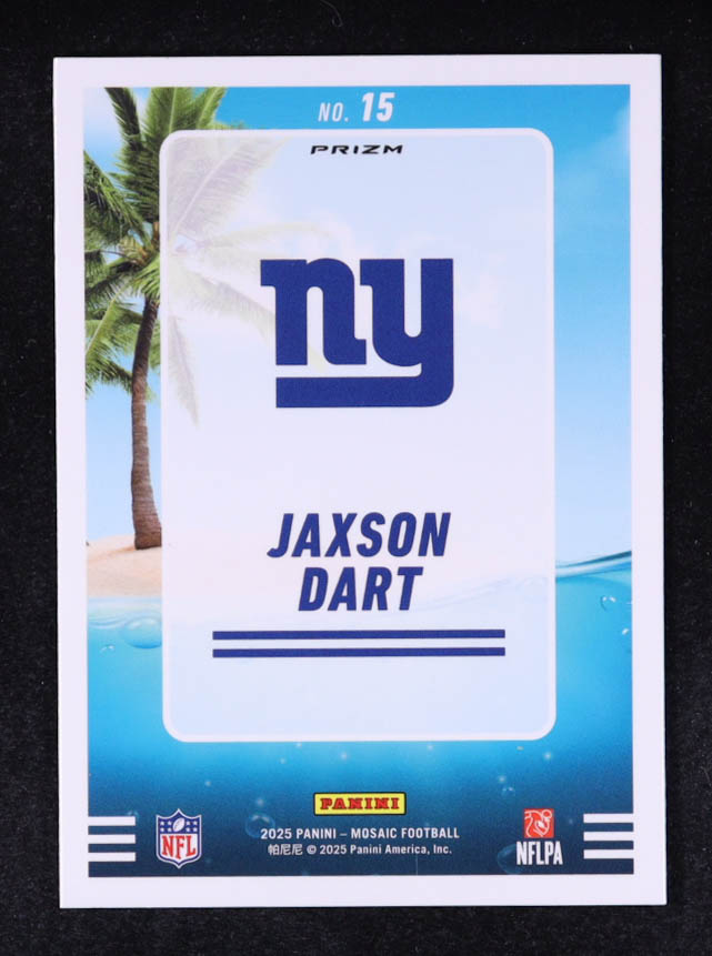 Jaxson Dart 2025 Panini Mosaic Splash Mosaic #15 RC at PristineAuction.com Jaxson Dart 2025 Panini Mosaic Splash Mosaic #15 RC at PristineAuction.com
