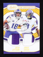 Justin Jefferson / Jordan Addison 2024 Panini Absolute Team Tandem Materials #TTM-MIN #66/99 at PristineAuction.com