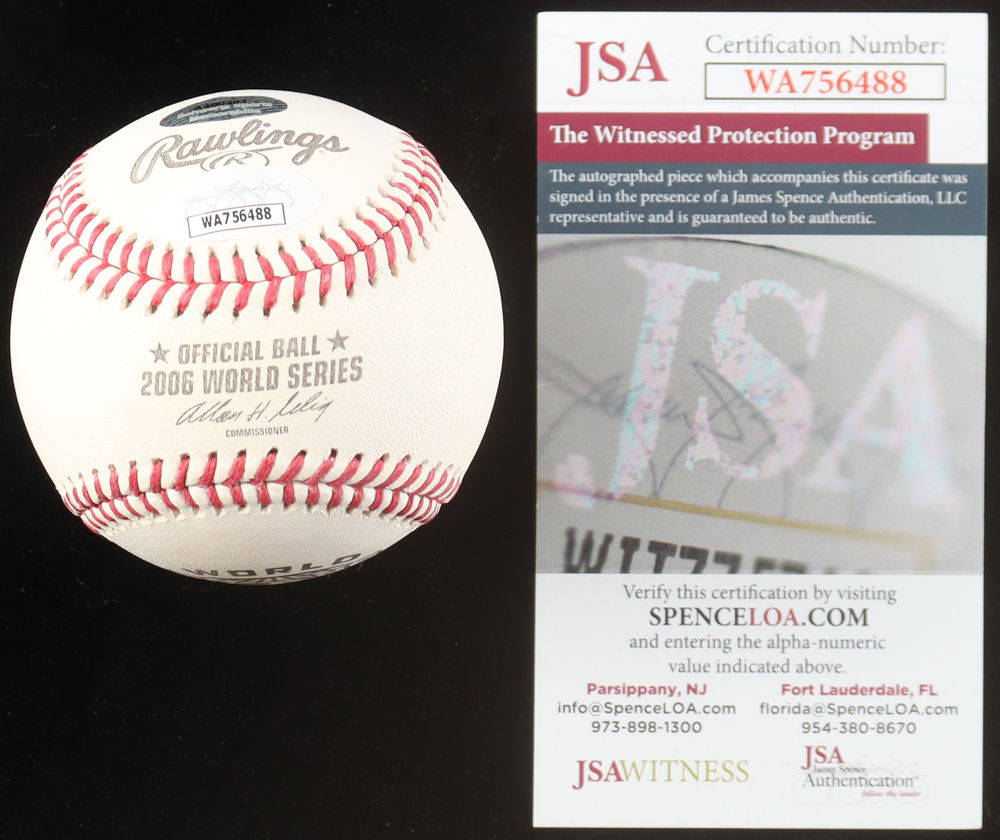 Jim Edmonds Signed 2006 World Series Baseball (JSA) at PristineAuction.com Jim Edmonds Signed 2006 World Series Baseball (JSA) at PristineAuction.com