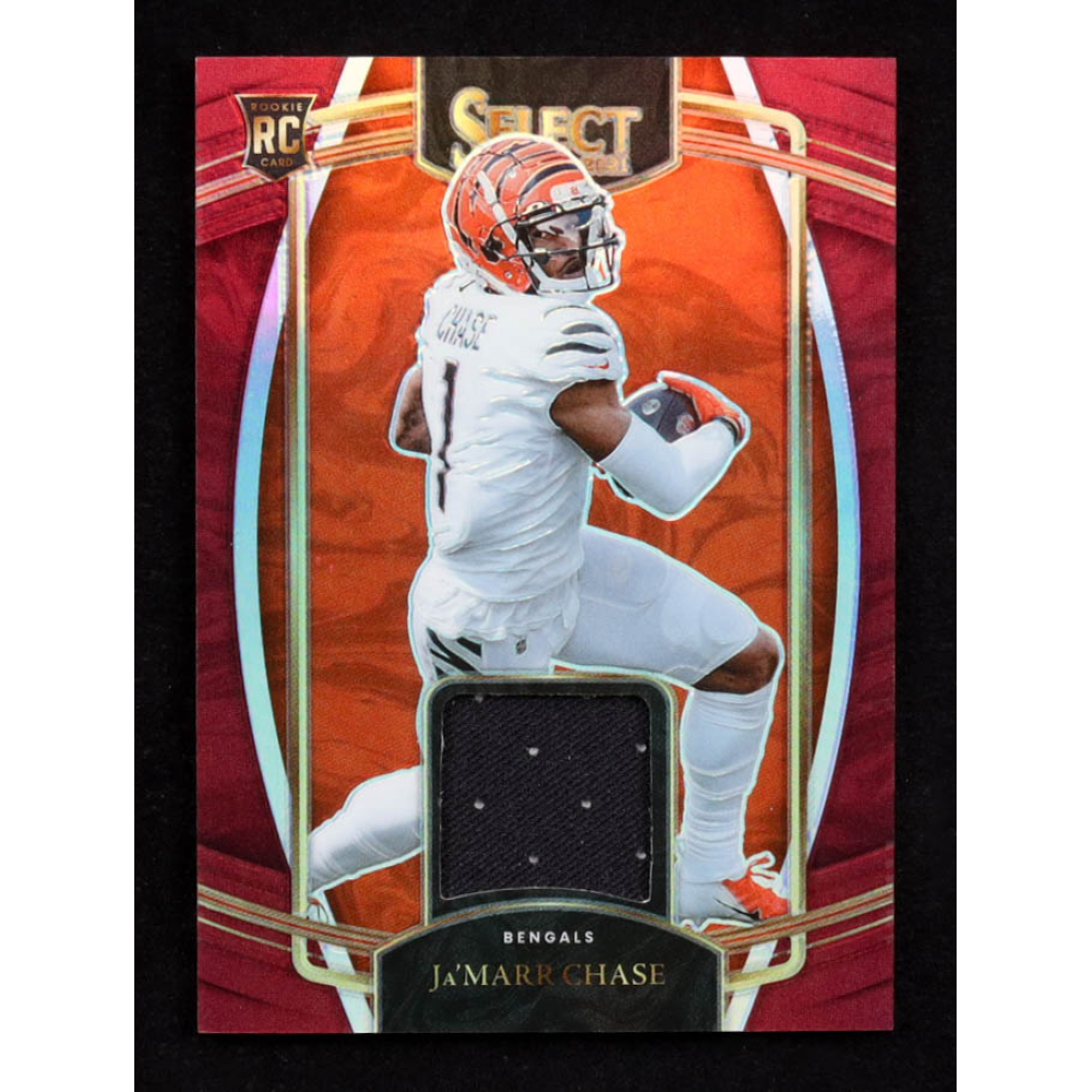 Ja'Marr Chase 2021 Select Rookie Swatches Red Prizm #RSW-JCH RC at PristineAuction.com