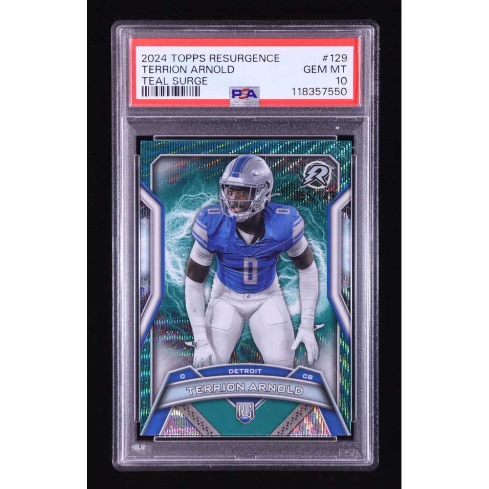 Terrion Arnold 2024 Topps Resurgence Teal Surge #129 #055/149 RC (PSA 10) at PristineAuction.com
