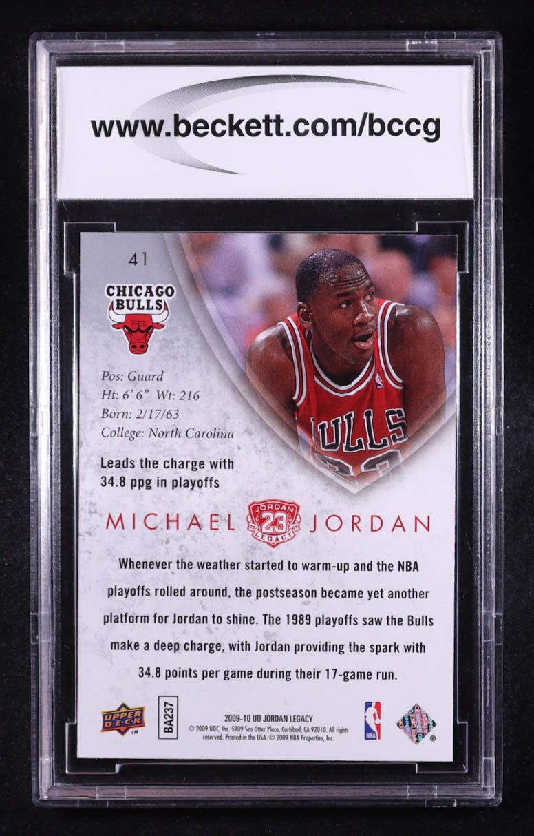 Michael Jordan 2009-10 Upper Deck Michael Jordan Legacy Collection Gold #41 (BCCG 10) at PristineAuction.com Michael Jordan 2009-10 Upper Deck Michael Jordan Legacy Collection Gold #41 (BCCG 10) at PristineAuction.com