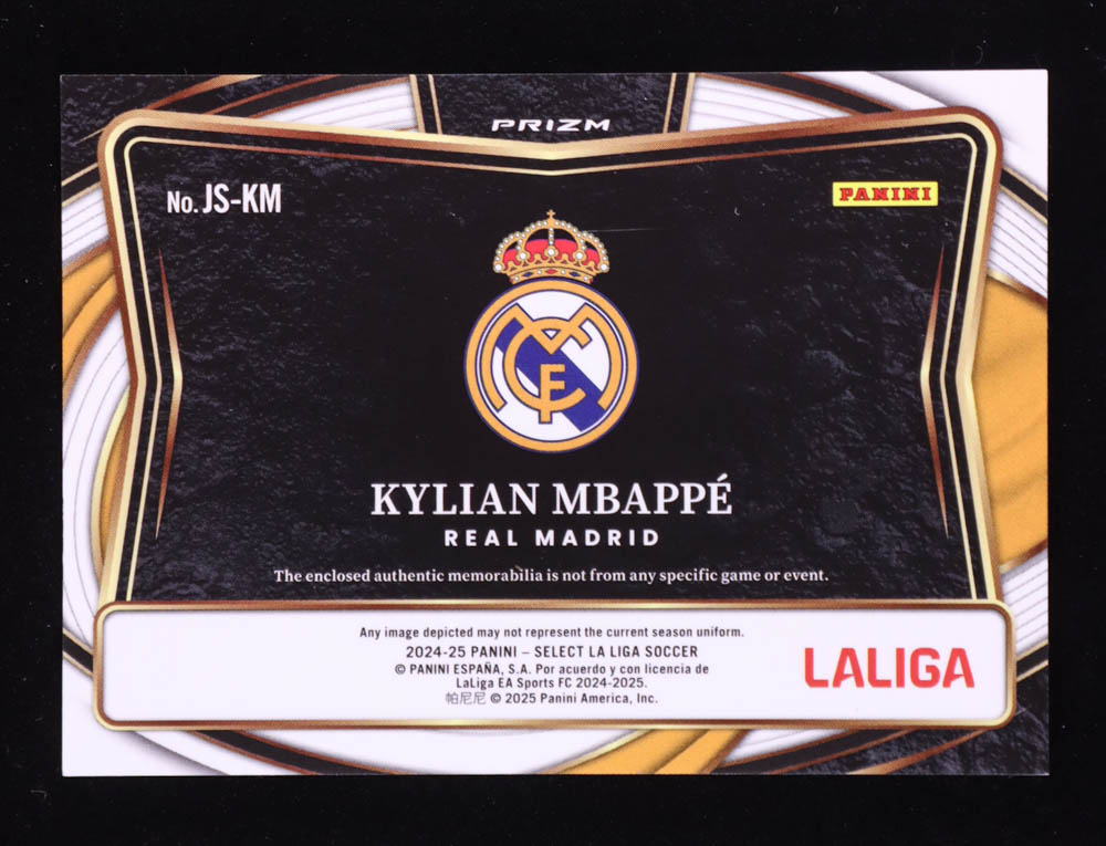Kylian Mbappe 2024-25 Select La Liga Jumbo Swatches #30 at PristineAuction.com Kylian Mbappe 2024-25 Select La Liga Jumbo Swatches #30 at PristineAuction.com
