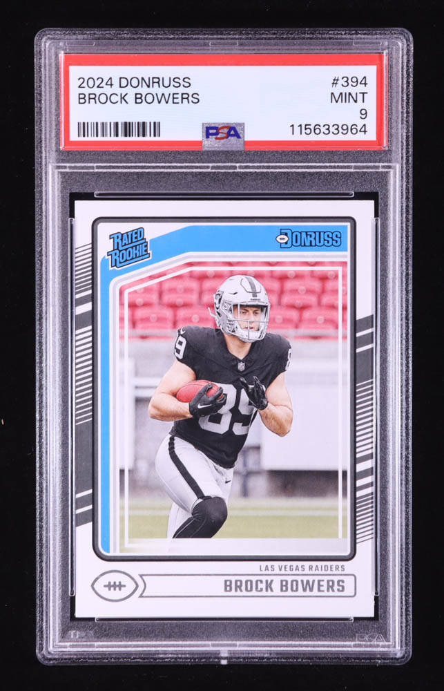 Brock Bowers 2024 Donruss #394 RR RC (PSA 9) at PristineAuction.com Brock Bowers 2024 Donruss #394 RR RC (PSA 9) at PristineAuction.com