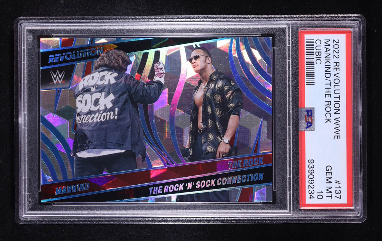 Mankind / The Rock 2022 Revolution WWE Cubic #137 #36/49 (PSA 10) at PristineAuction.com Mankind / The Rock 2022 Revolution WWE Cubic #137 #36/49 (PSA 10) at PristineAuction.com