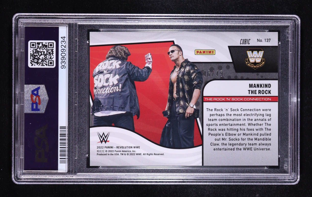 Mankind / The Rock 2022 Revolution WWE Cubic #137 #36/49 (PSA 10) at PristineAuction.com Mankind / The Rock 2022 Revolution WWE Cubic #137 #36/49 (PSA 10) at PristineAuction.com