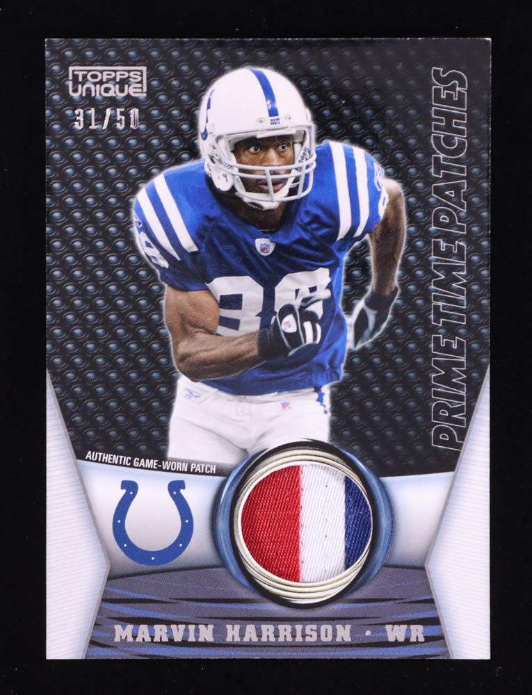 Marvin Harrison 2009 Topps Unique Prime Time Patches #PTP56 #31/50 at PristineAuction.com Marvin Harrison 2009 Topps Unique Prime Time Patches #PTP56 #31/50 at PristineAuction.com