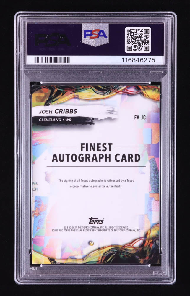 Josh Cribbs 2024 Finest Autographs Blue Geometric Refractors #FAJC #18/99 (PSA 9 | Auto 10) at PristineAuction.com Josh Cribbs 2024 Finest Autographs Blue Geometric Refractors #FAJC #18/99 (PSA 9 | Auto 10) at PristineAuction.com