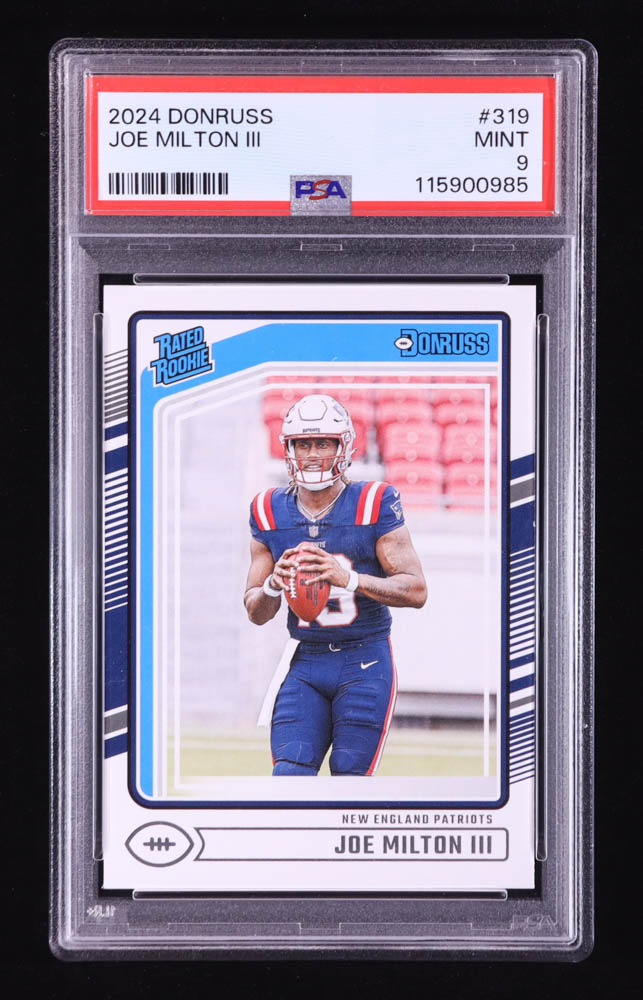 Joe Milton III 2024 Donruss #319 RR RC (PSA 9) at PristineAuction.com Joe Milton III 2024 Donruss #319 RR RC (PSA 9) at PristineAuction.com