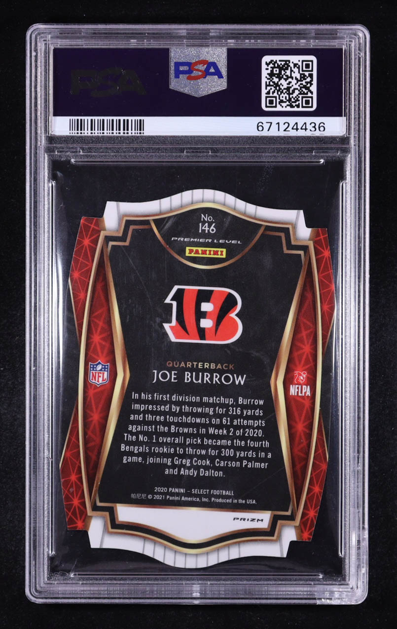 Joe Burrow 2020 Select Prizm Purple Die Cut #146 RC (PSA 10) at PristineAuction.com Joe Burrow 2020 Select Prizm Purple Die Cut #146 RC (PSA 10) at PristineAuction.com