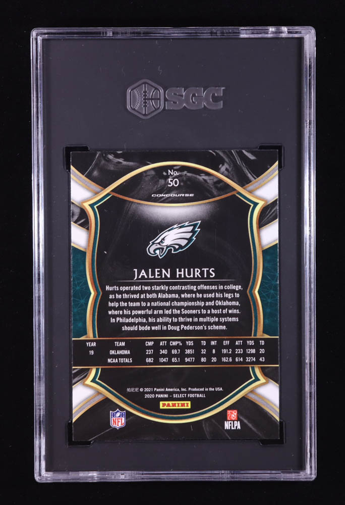 Jalen Hurts 2020 Select #50 RC (SGC 10) at PristineAuction.com Jalen Hurts 2020 Select #50 RC (SGC 10) at PristineAuction.com