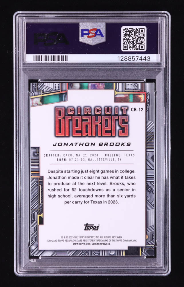 Jonathon Brooks 2024 Topps Resurgence Circuit Breakers #CB12 RC (PSA 9) at PristineAuction.com Jonathon Brooks 2024 Topps Resurgence Circuit Breakers #CB12 RC (PSA 9) at PristineAuction.com