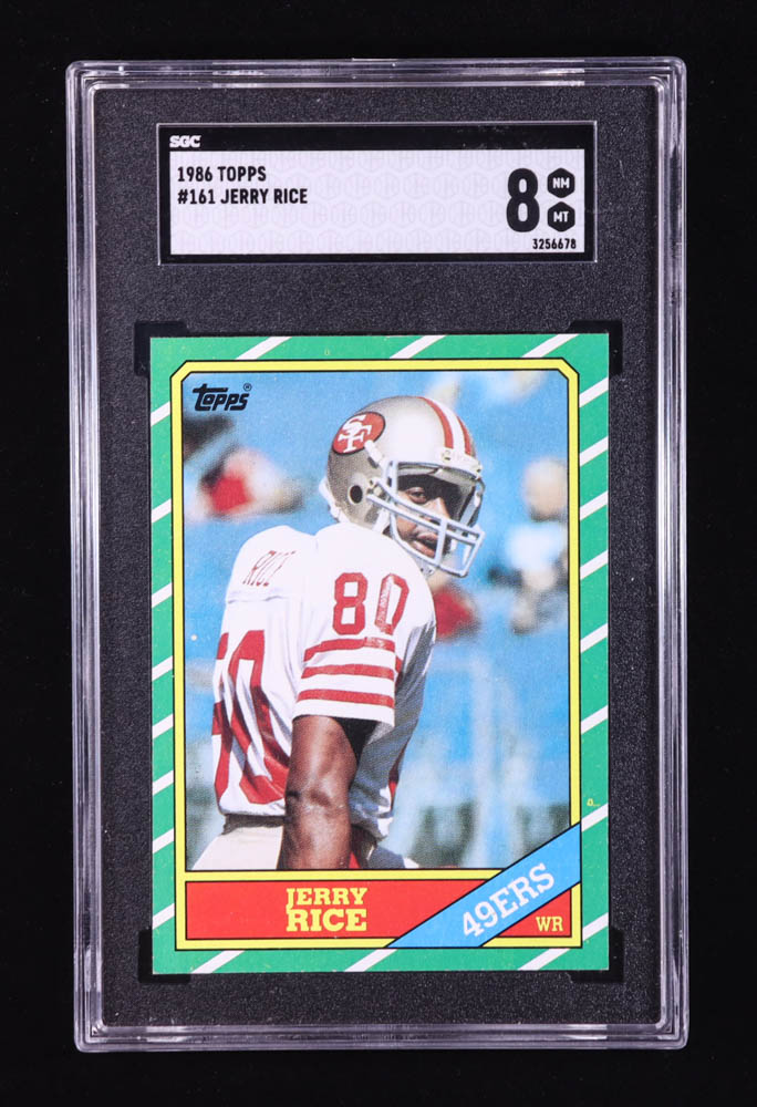 Jerry Rice 1986 Topps #161 RC (SGC 8) at PristineAuction.com Jerry Rice 1986 Topps #161 RC (SGC 8) at PristineAuction.com