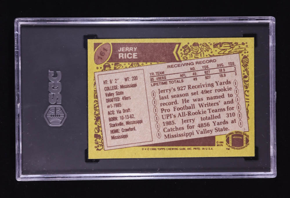 Jerry Rice 1986 Topps #161 RC (SGC 8) at PristineAuction.com Jerry Rice 1986 Topps #161 RC (SGC 8) at PristineAuction.com