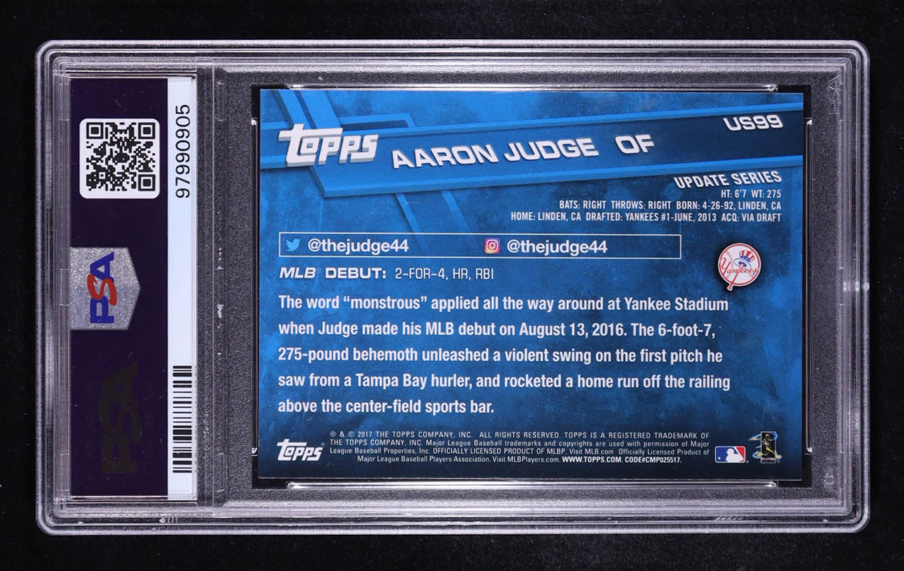 Aaron Judge 2017 Topps Update #US99 RC (PSA 9) at PristineAuction.com Aaron Judge 2017 Topps Update #US99 RC (PSA 9) at PristineAuction.com