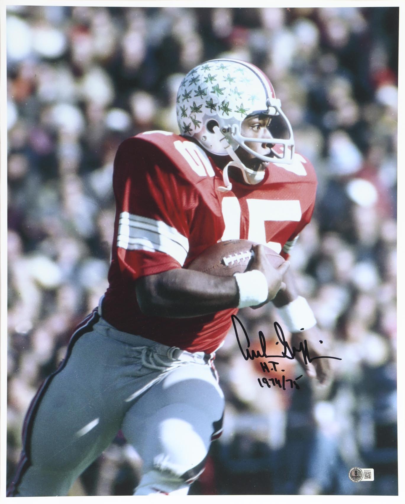 Archie Griffin Signed Ohio State Buckeyes 16x20 Photo Inscribed "H.T. 1974/75" (Beckett) at PristineAuction.com Archie Griffin Signed Ohio State Buckeyes 16x20 Photo Inscribed "H.T. 1974/75" (Beckett) at PristineAuction.com