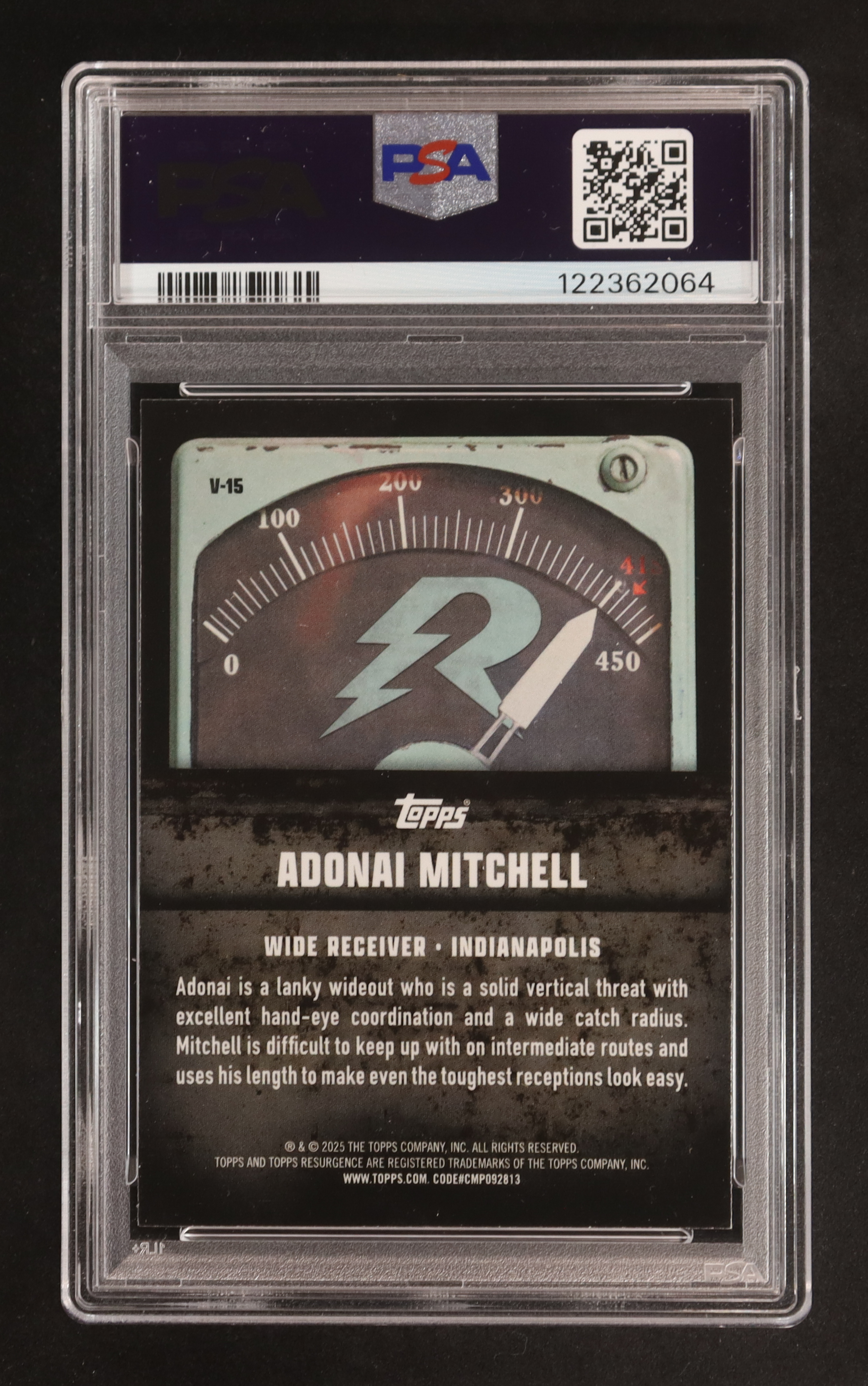 Adonai Mitchell 2024 Topps Resurgence Voltaic #V15 RC (PSA 10) at PristineAuction.com Adonai Mitchell 2024 Topps Resurgence Voltaic #V15 RC (PSA 10) at PristineAuction.com