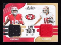 Dante Pettis / Deebo Samuel 2019 Absolute Team Tandem Materials #11 #147/199 at PristineAuction.com