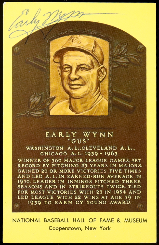 Early Wynn Signed Hall of Fame Plaque Postcard (JSA) at PristineAuction.com Early Wynn Signed Hall of Fame Plaque Postcard (JSA) at PristineAuction.com