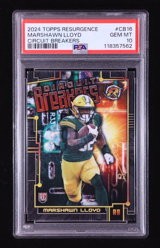 MarShawn Lloyd 2024 Topps Resurgence Circuit Breakers #CB16 RC (PSA 10) at PristineAuction.com MarShawn Lloyd 2024 Topps Resurgence Circuit Breakers #CB16 RC (PSA 10) at PristineAuction.com