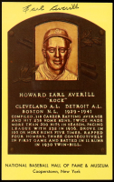 Earl Averill Signed Hall of Fame Plaque Postcard (JSA) at PristineAuction.com