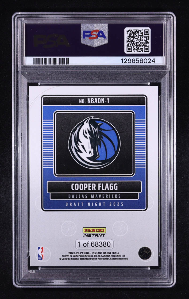 Cooper Flagg 2025-26 Panini Instant Draft Night #NBADN1 RC (PSA 10) at PristineAuction.com Cooper Flagg 2025-26 Panini Instant Draft Night #NBADN1 RC (PSA 10) at PristineAuction.com