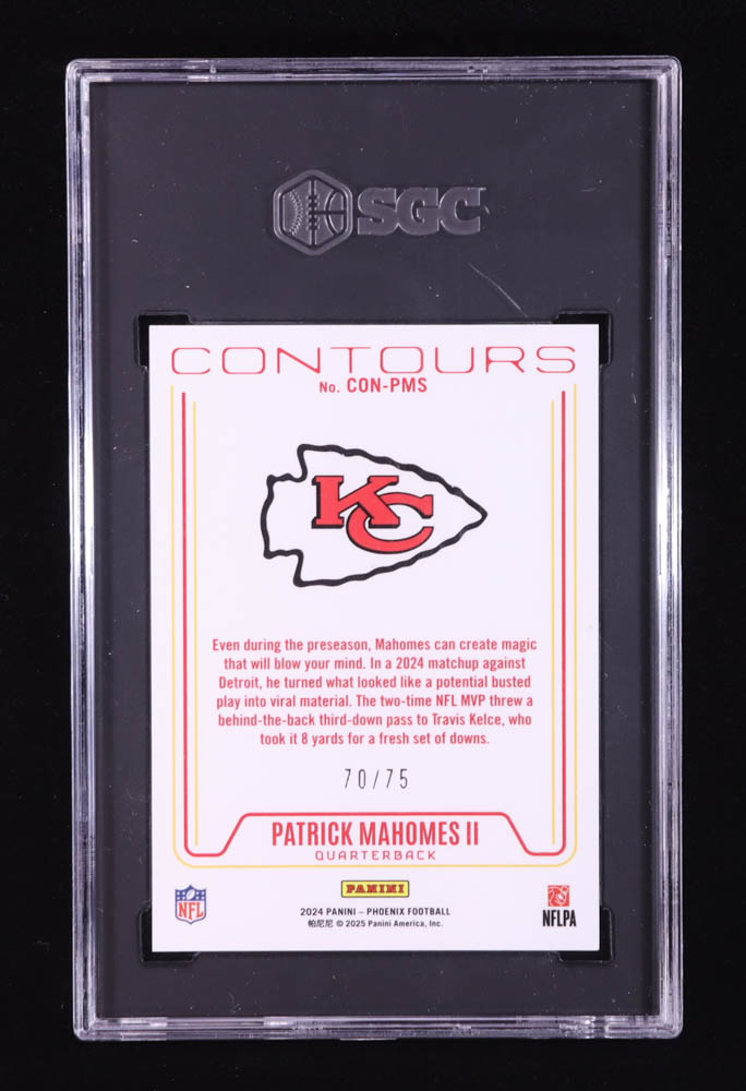 Patrick Mahomes II 2024 Panini Phoenix Contours Bronze #9 #70/75 (SGC 9.5) at PristineAuction.com Patrick Mahomes II 2024 Panini Phoenix Contours Bronze #9 #70/75 (SGC 9.5) at PristineAuction.com