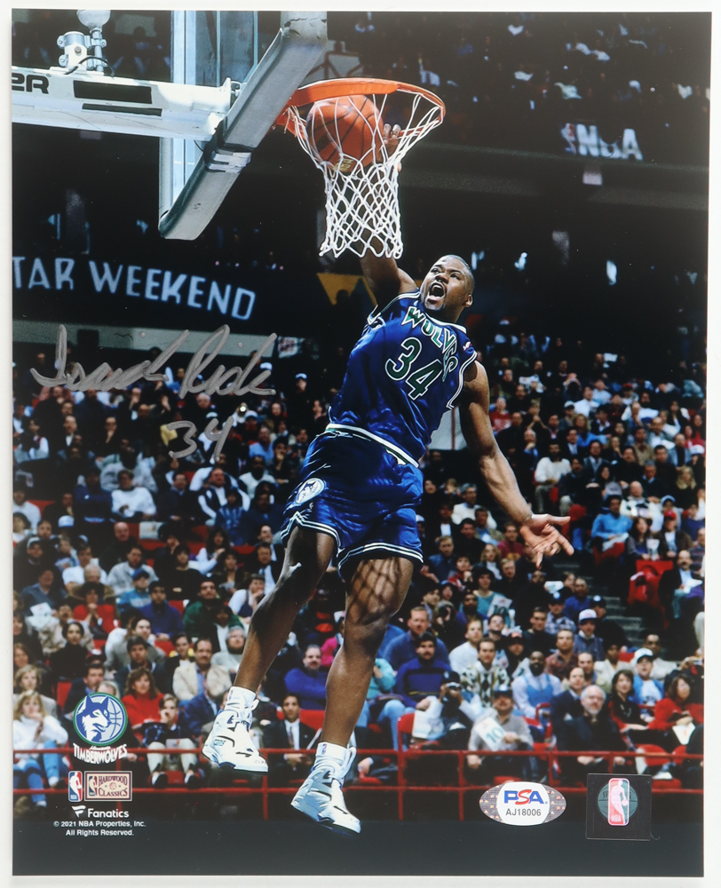 Isaiah Rider Signed Timberwolves 8x10 Photo (PSA) at PristineAuction.com Isaiah Rider Signed Timberwolves 8x10 Photo (PSA) at PristineAuction.com
