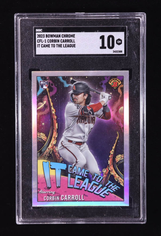 Corbin Carroll 2023 Bowman Chrome It Came for the League #CFL1 RC (SGC 10) at PristineAuction.com Corbin Carroll 2023 Bowman Chrome It Came for the League #CFL1 RC (SGC 10) at PristineAuction.com