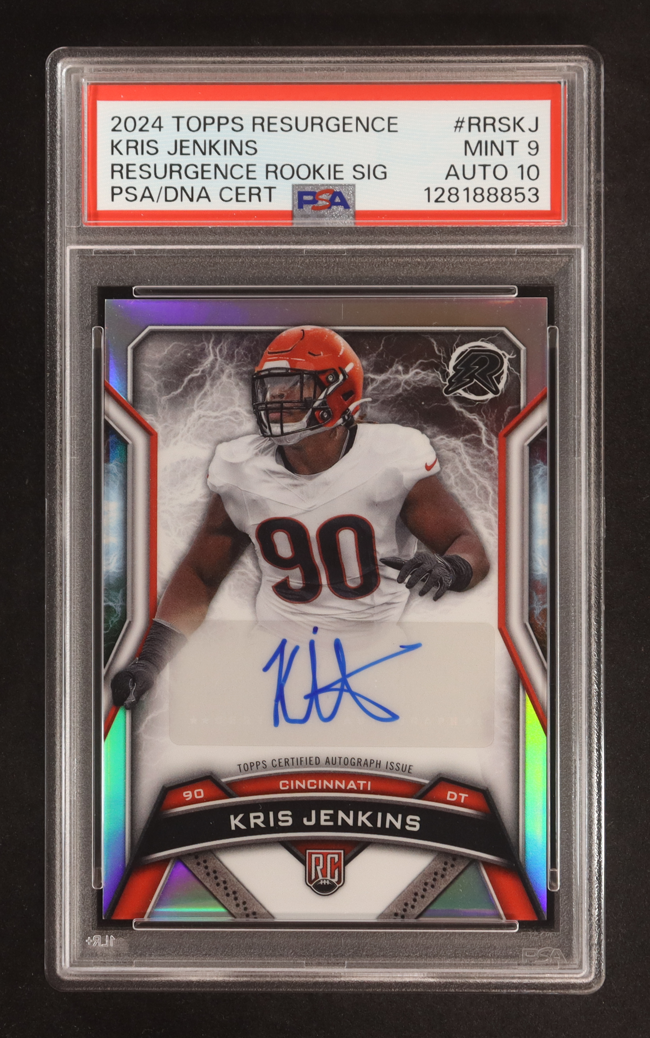 Kris Jenkins 2024 Topps Resurgence Resurgence Rookie Signatures #RRSKJ RC (PSA 9 | Autograph Graded PSA 10) at PristineAuction.com Kris Jenkins 2024 Topps Resurgence Resurgence Rookie Signatures #RRSKJ RC (PSA 9 | Autograph Graded PSA 10) at PristineAuction.com