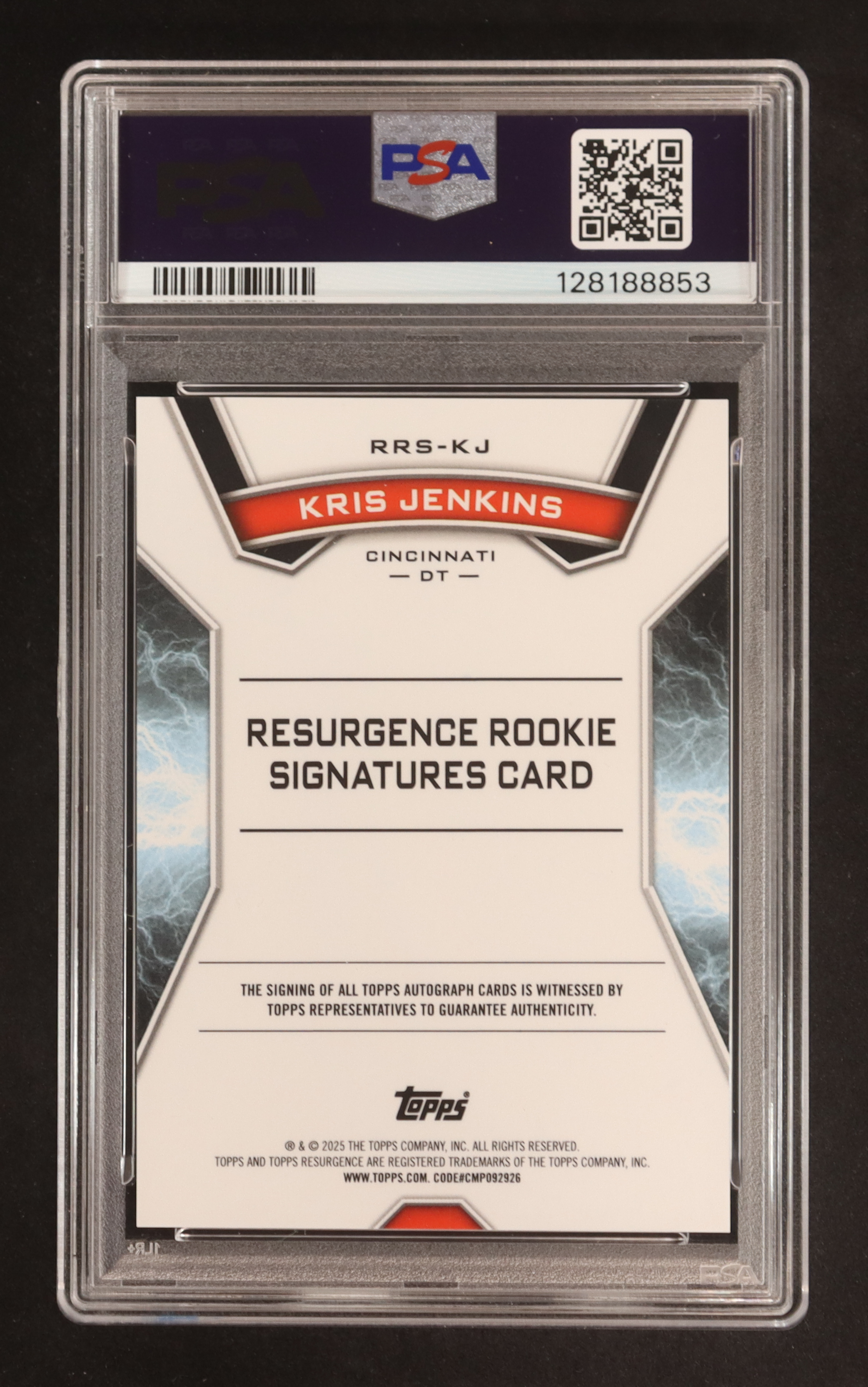 Kris Jenkins 2024 Topps Resurgence Resurgence Rookie Signatures #RRSKJ RC (PSA 9 | Autograph Graded PSA 10) at PristineAuction.com Kris Jenkins 2024 Topps Resurgence Resurgence Rookie Signatures #RRSKJ RC (PSA 9 | Autograph Graded PSA 10) at PristineAuction.com