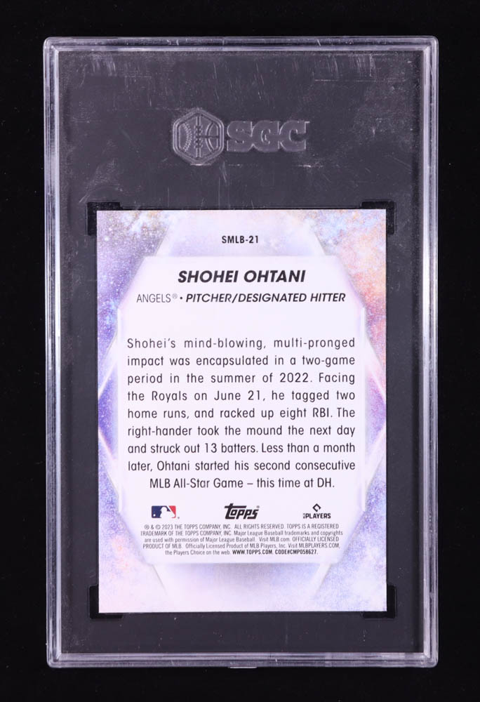 Shohei Ohtani 2023 Topps Stars of MLB #SMLB21 (SGC 10) at PristineAuction.com Shohei Ohtani 2023 Topps Stars of MLB #SMLB21 (SGC 10) at PristineAuction.com