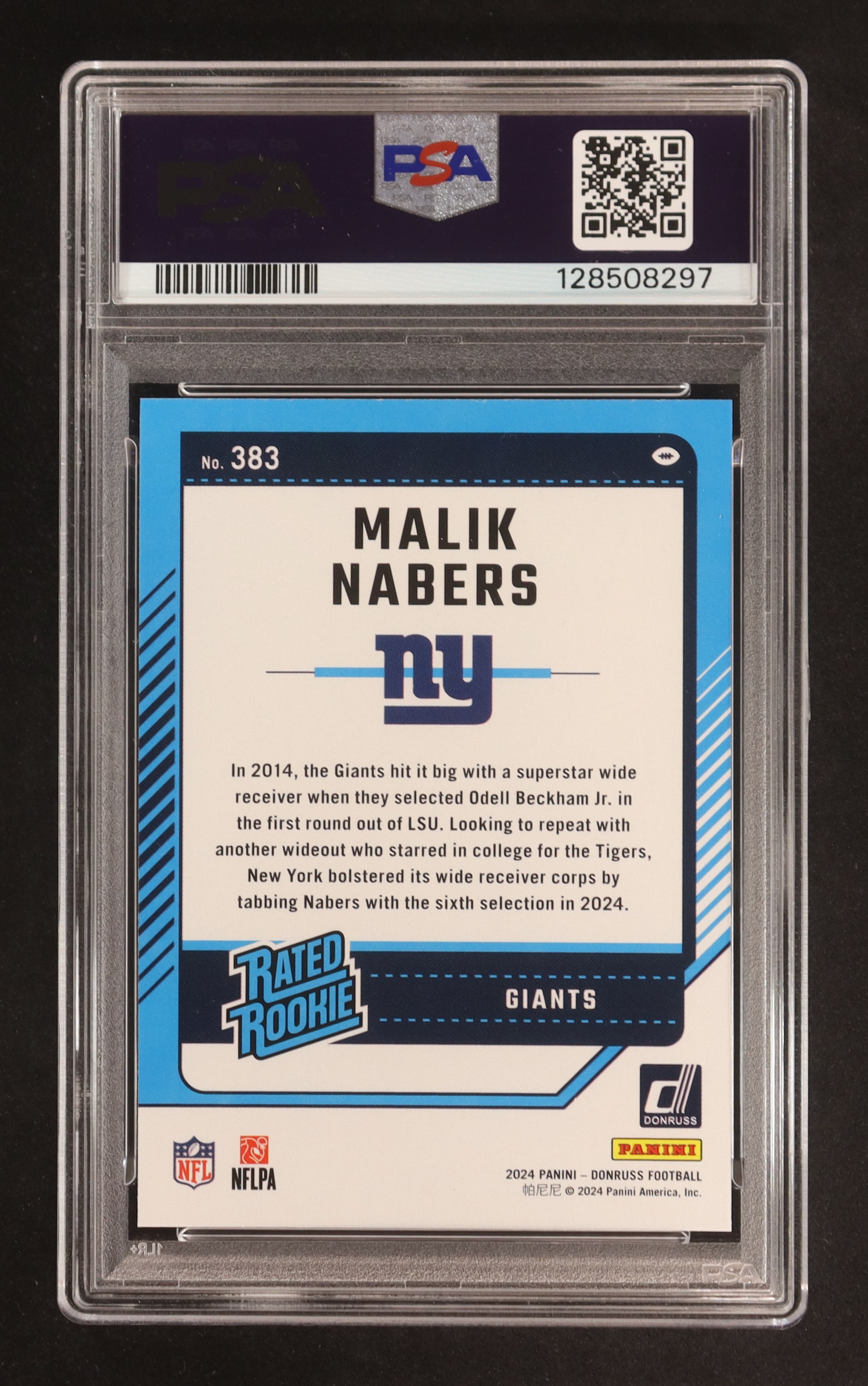 Malik Nabers 2024 Donruss #383 RR RC (PSA 9) at PristineAuction.com Malik Nabers 2024 Donruss #383 RR RC (PSA 9) at PristineAuction.com