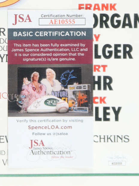 "The Wizard of Oz" 16x24 Poster Cast-Signed by (4) with Mickey Carroll, Jerry Maren, Karl Slover, & Donna Stewart Hardway with Multiple Inscriptions (JSA) at PristineAuction.com "The Wizard of Oz" 16x24 Poster Cast-Signed by (4) with Mickey Carroll, Jerry Maren, Karl Slover, & Donna Stewart Hardway with Multiple Inscriptions (JSA) at PristineAuction.com