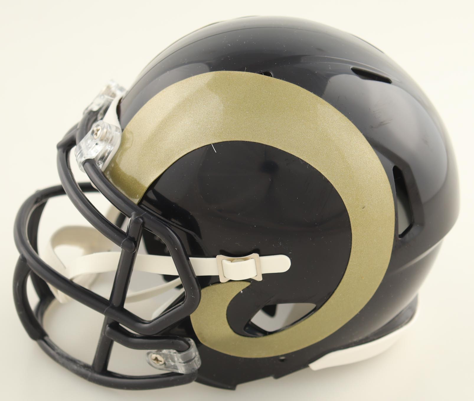 Marshall Faulk Signed Rams Speed Mini Helmet (Beckett) at PristineAuction.com Marshall Faulk Signed Rams Speed Mini Helmet (Beckett) at PristineAuction.com