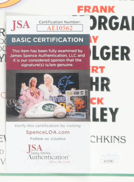 "The Wizard of Oz" 16x24 Poster Cast-Signed by (4) with Mickey Carroll, Jerry Maren, Karl Slover, & Donna Stewart Hardway with Multiple Inscriptions (JSA) at PristineAuction.com "The Wizard of Oz" 16x24 Poster Cast-Signed by (4) with Mickey Carroll, Jerry Maren, Karl Slover, & Donna Stewart Hardway with Multiple Inscriptions (JSA) at PristineAuction.com