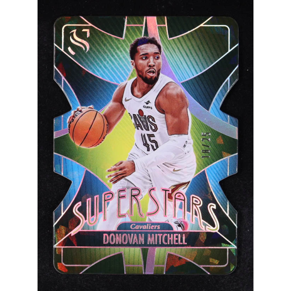 Donovan Mitchell 2024-25 Panini Silhouette Superstars Die Cut Cracked Ice #29 #18/25 at PristineAuction.com