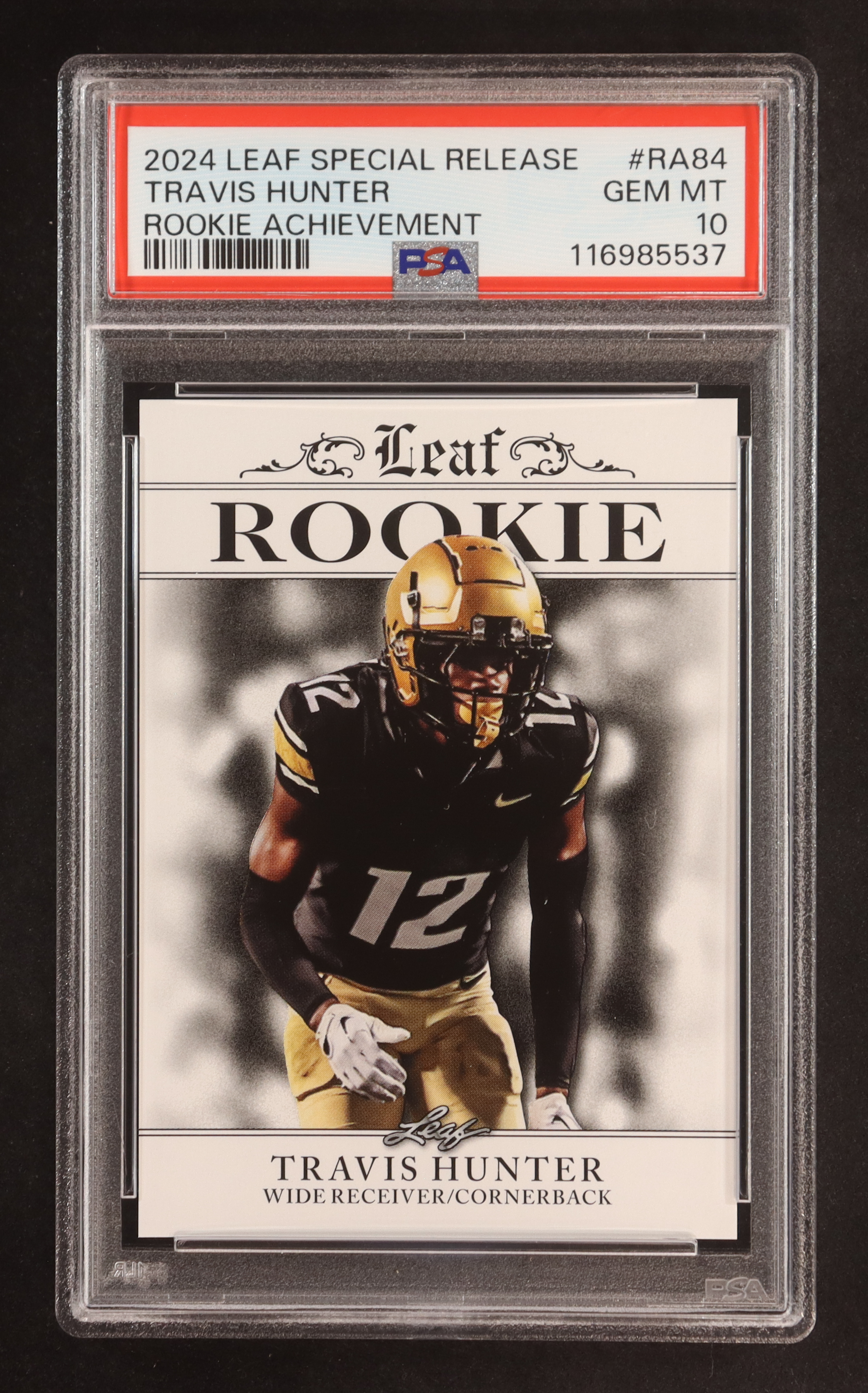 Travis Hunter 2024 Leaf Special Release Rookie Achievement #RA84 RC (PSA 10) at PristineAuction.com Travis Hunter 2024 Leaf Special Release Rookie Achievement #RA84 RC (PSA 10) at PristineAuction.com